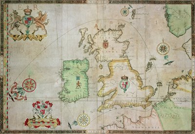Map showing the route of the Armada fleet, engraved by Augustine Ryther by Robert Adams